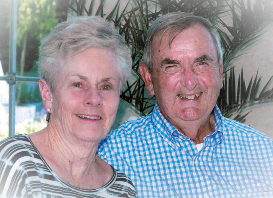 Dru and Dave having dinner at Schloss Weikersheim Castle.
